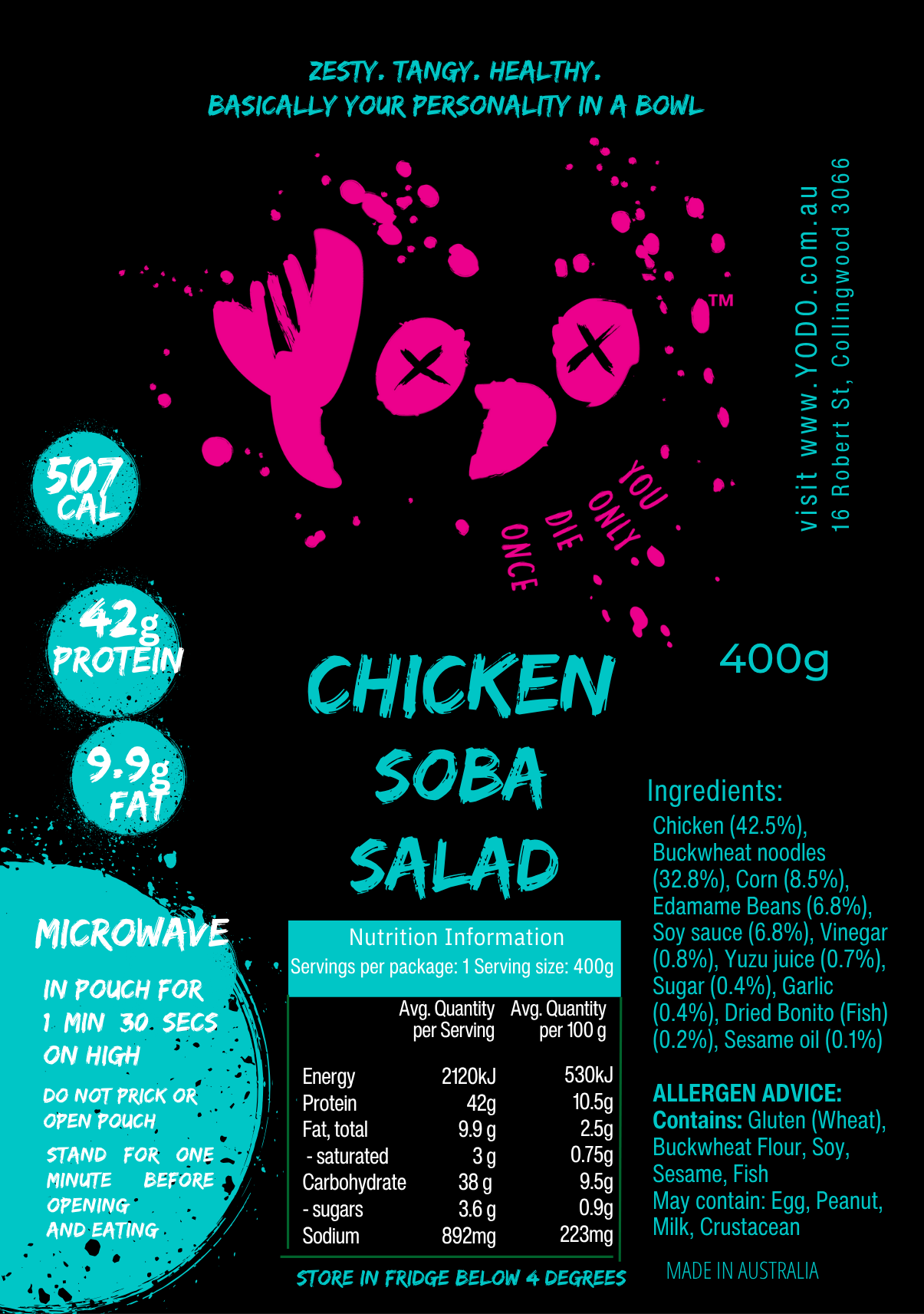 YODO Returning Feb 20th Chicken Soba noodle salad