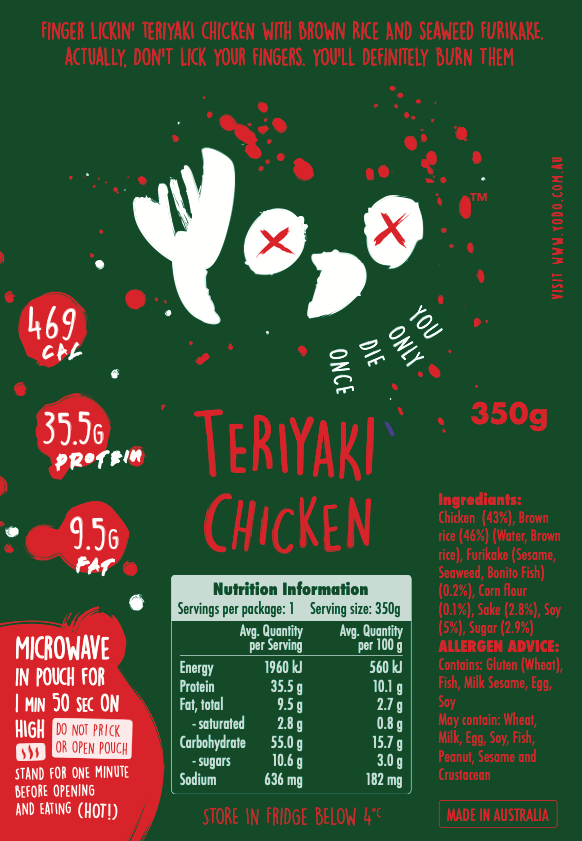 YODO returning June 20th Teriyaki Chicken (469 cal)