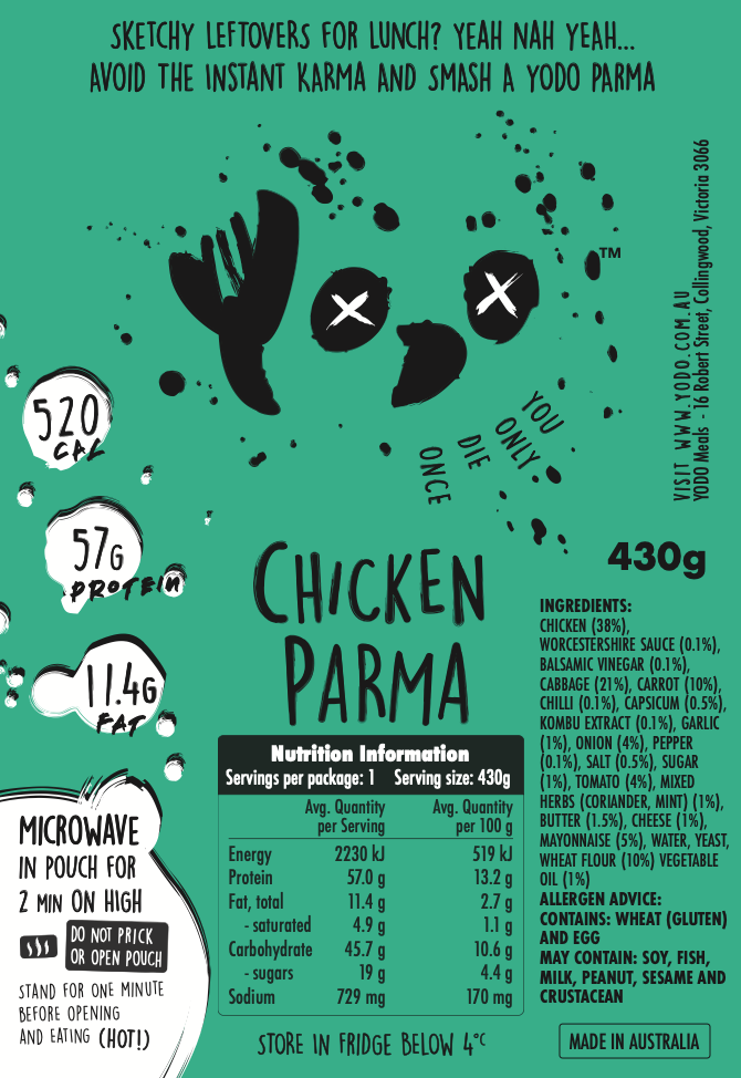 Chicken Parma (632 cal)