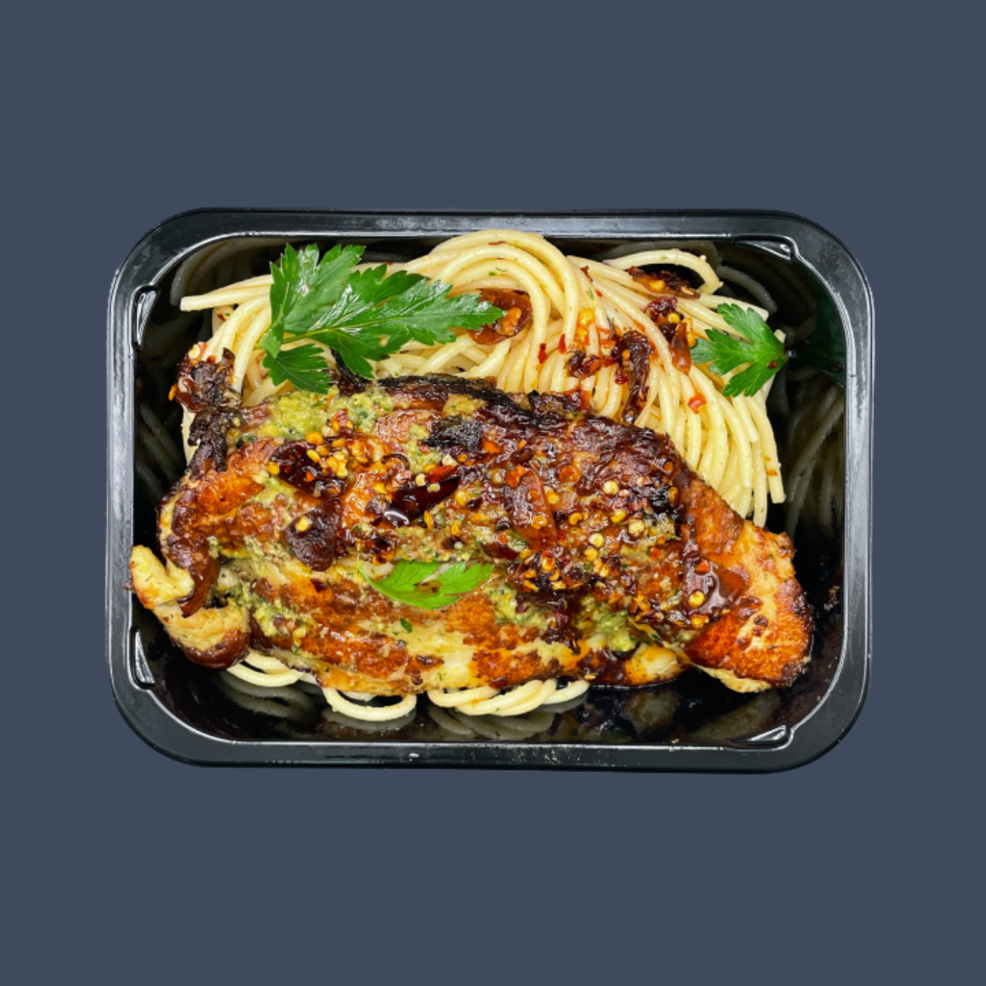 Bomb Ass Fish Spaghetti 🌶️ (469 cal)