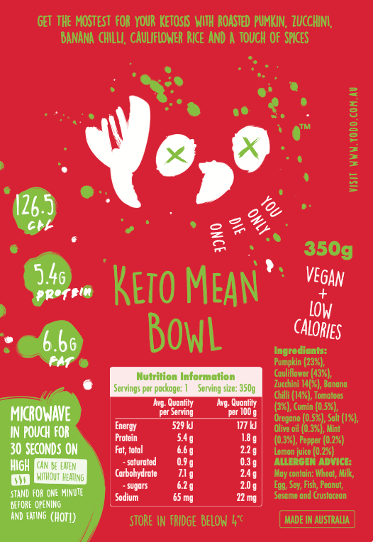 YODO Returning soon Keto Bowl (vegan, 126.5 cal)