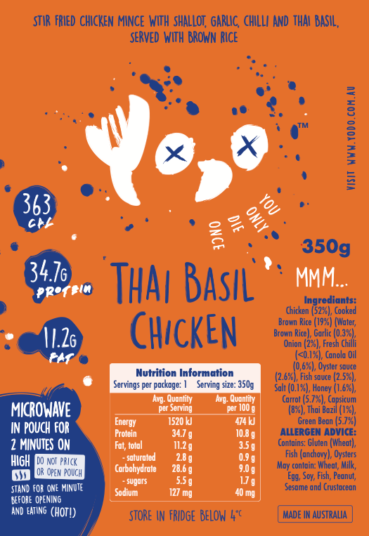 YODO Returning April 18th Basil Chicken (363 cal)