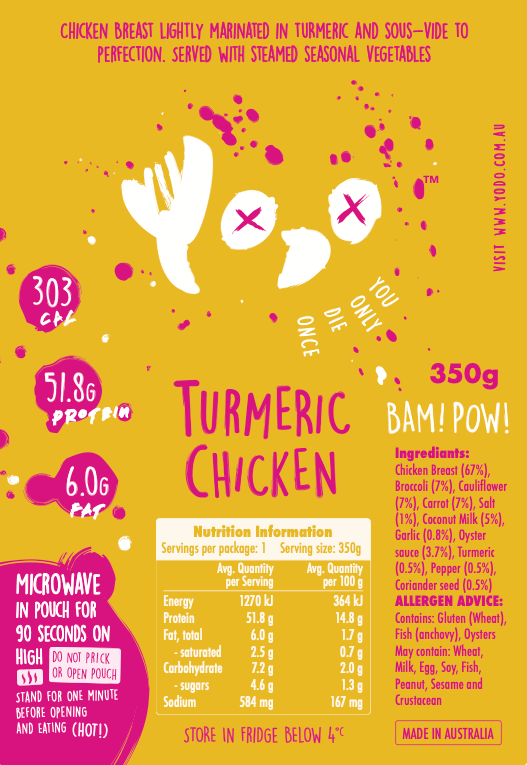 YODO Returning soon Turmeric & Coconut Chicken (303 cal)