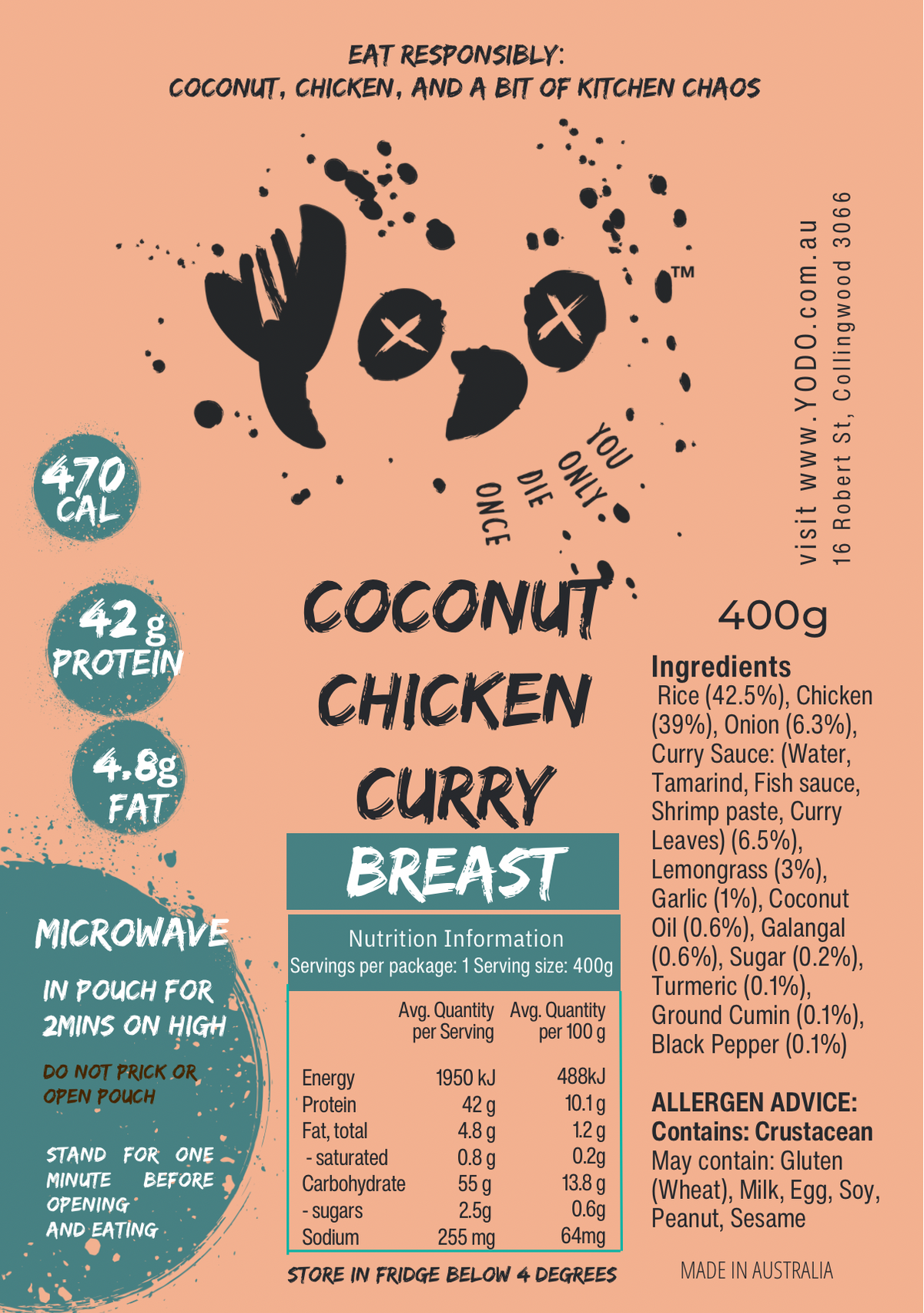 YODO Returning Oct 31st Coconut Chicken Curry