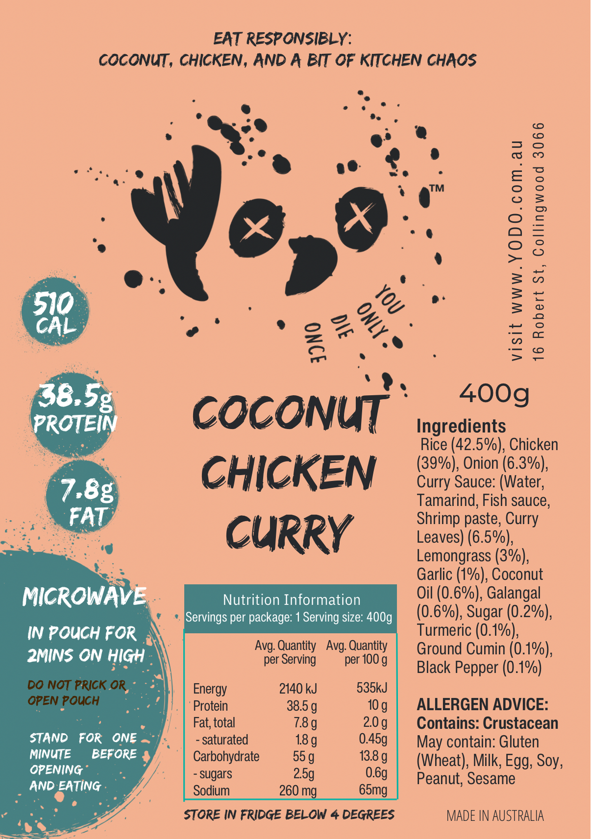 YODO Returning Oct 31st Coconut Chicken Curry