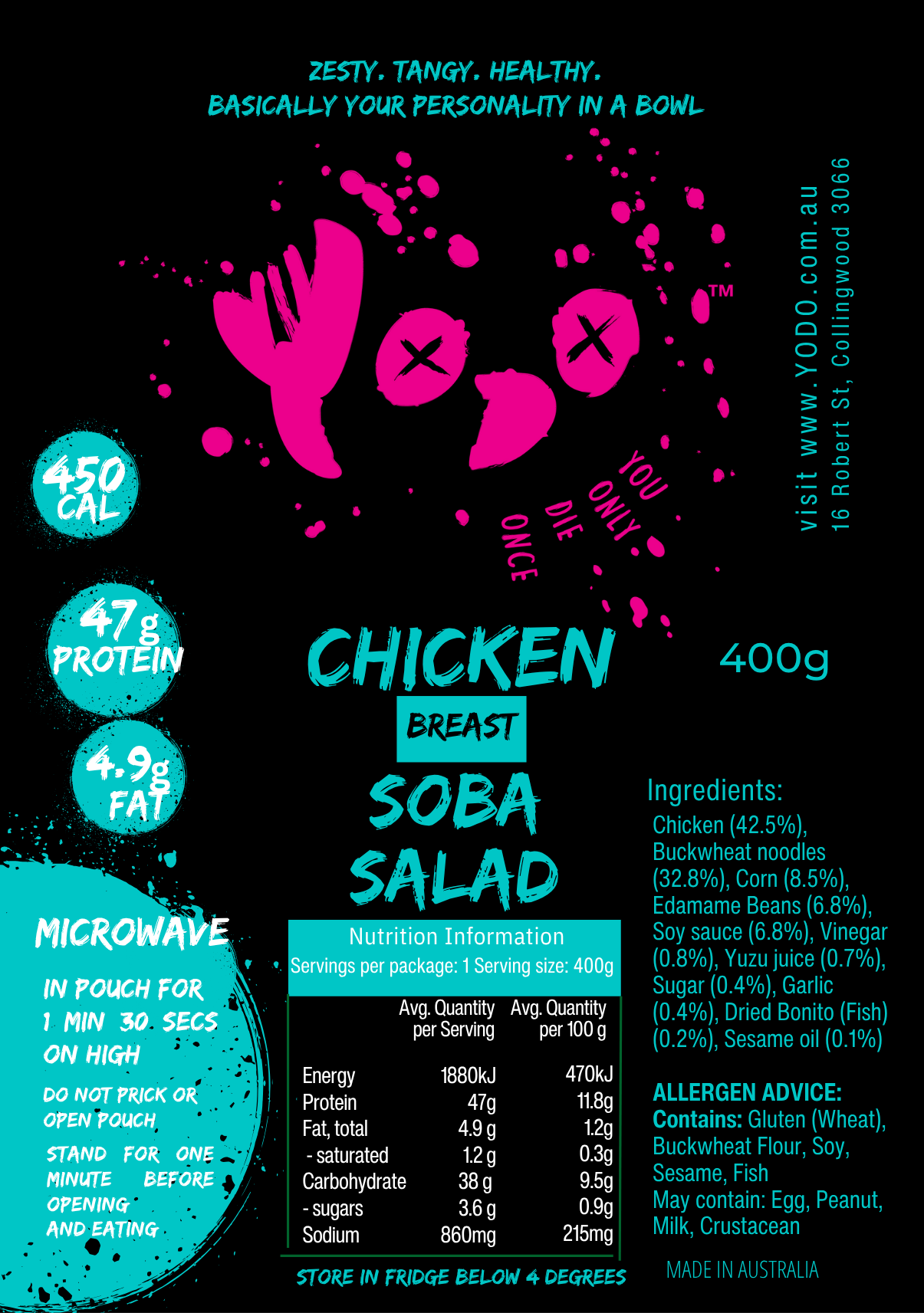 YODO Returning Feb 20th Chicken Soba noodle salad