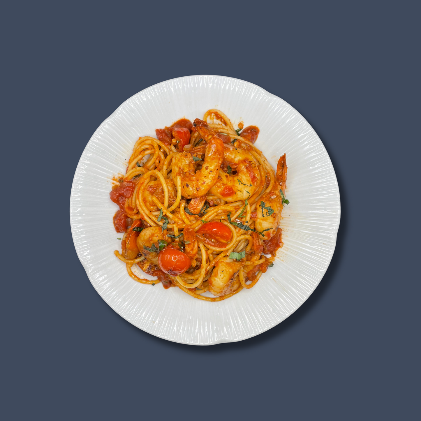 Garlic Prawn Pasta (377 cal)